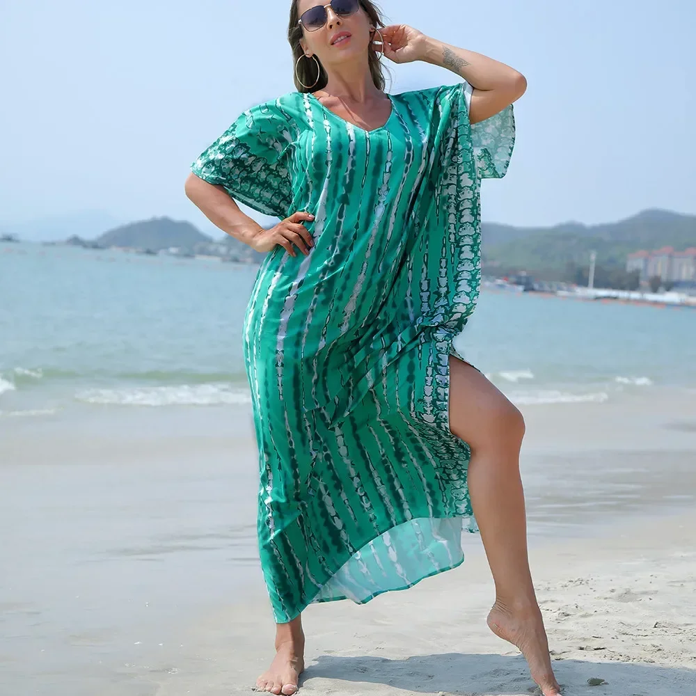 robe-longue-rayée-pour-la-plage