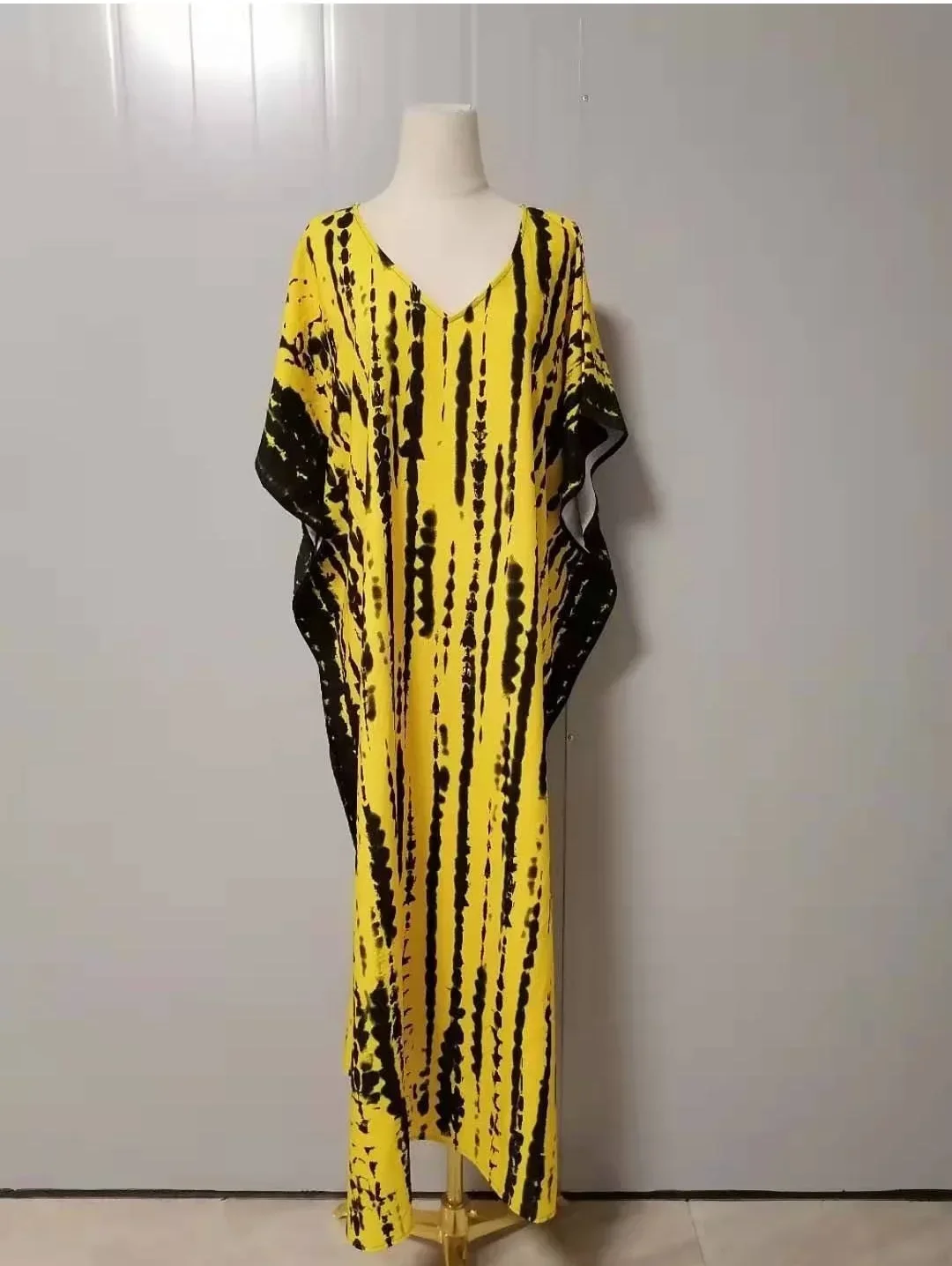 robe-longue-tie-dye-jaune-et-noire